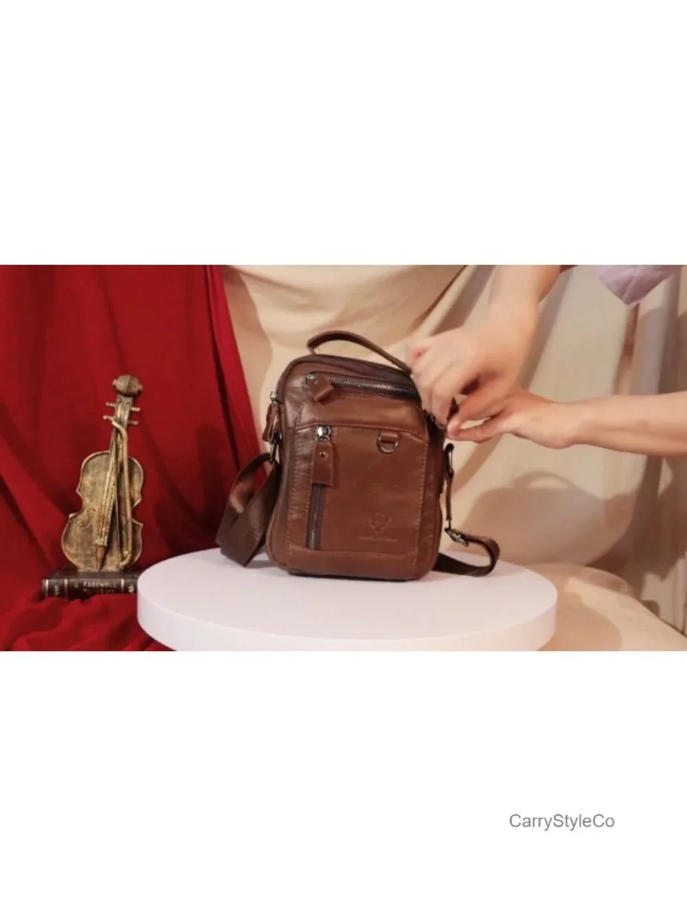 Men's Leather Messenger Bag Crossbody Shoulder Handbag Satchel